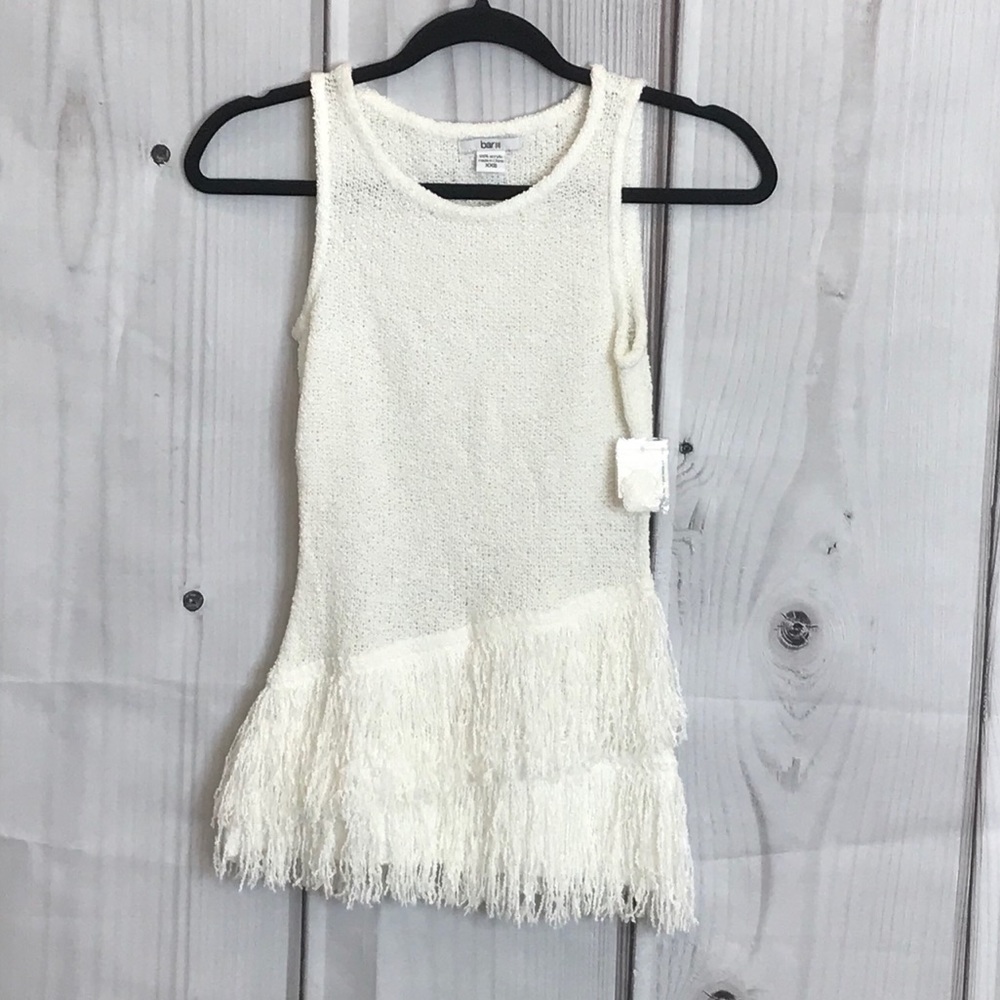 BAR lll Fringe Sleeveless Knit Top
